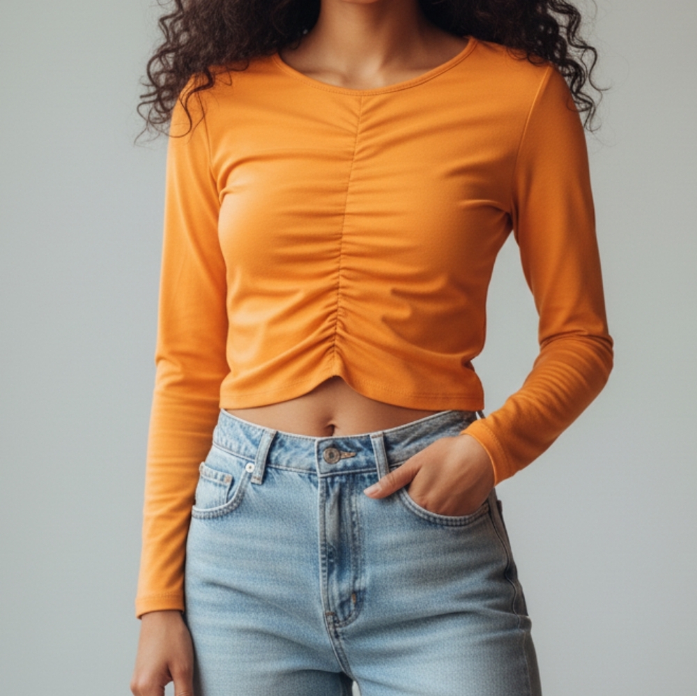 Zara orange croptop